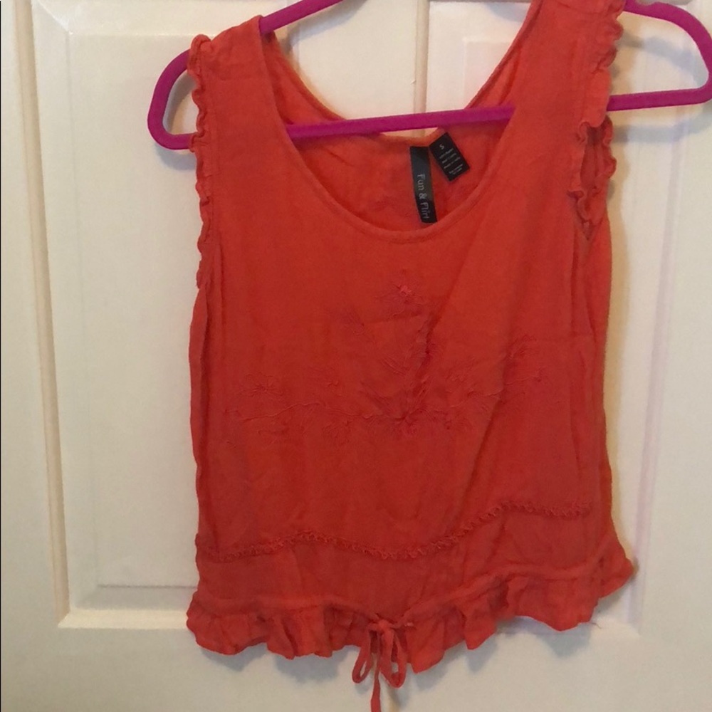 Embroidery Ruffle Tank